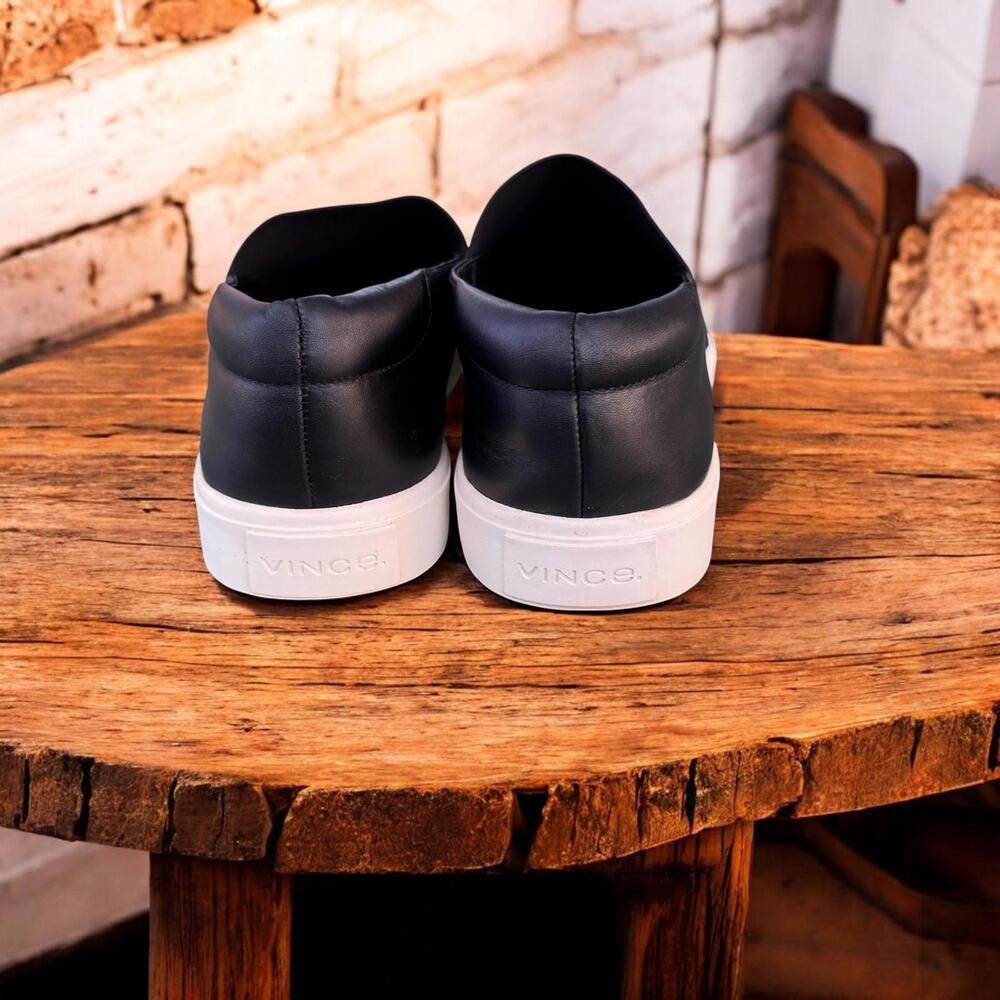 Vince Corbin Slip-On‎ Sneaker - Size 6.5 Women's Leather Black - Picture 7 of 8